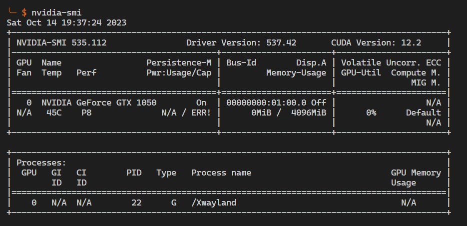 perintah nvidia-smi