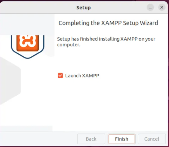 Instalasi XAMPP selesai