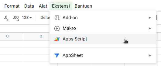 Ekstensi > App Script