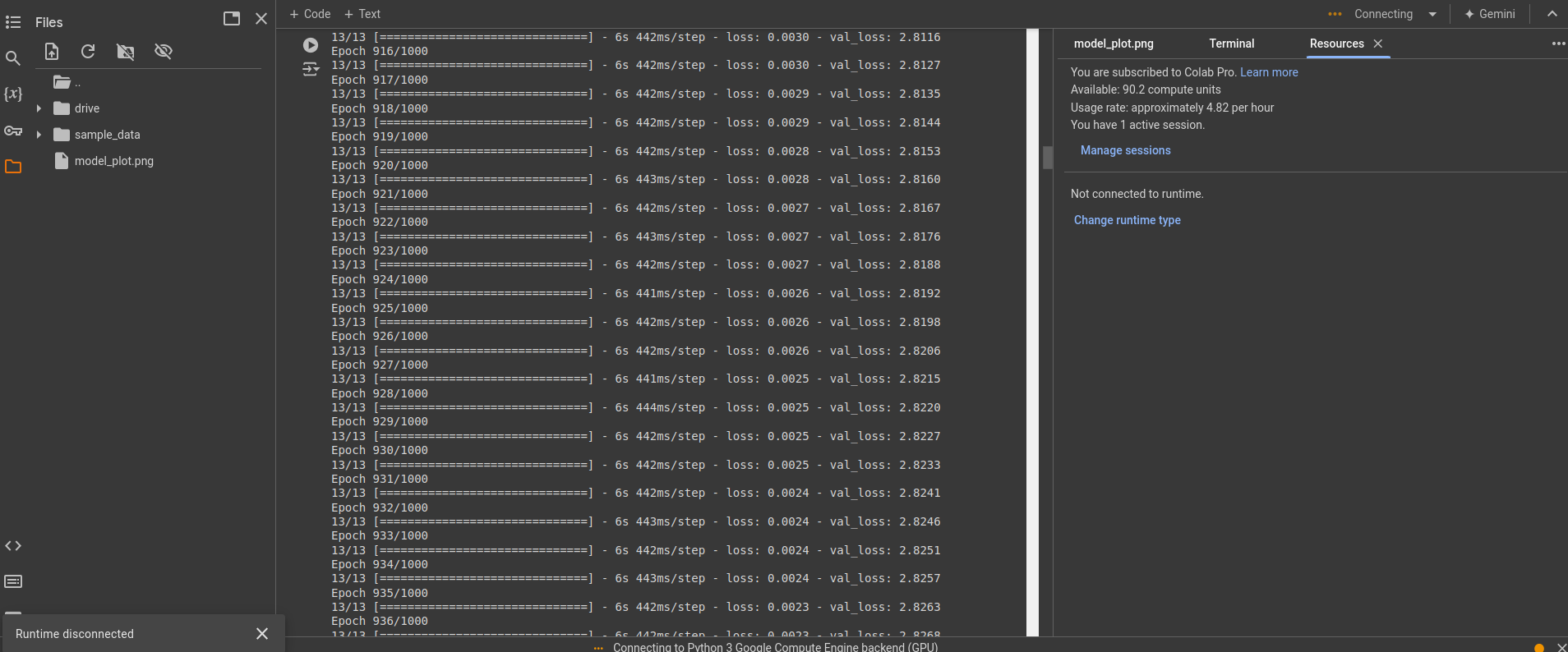 Runtime disconnet